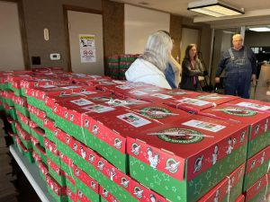 181 shoeboxes delivered November 17 -- 8 more on 11/21/22